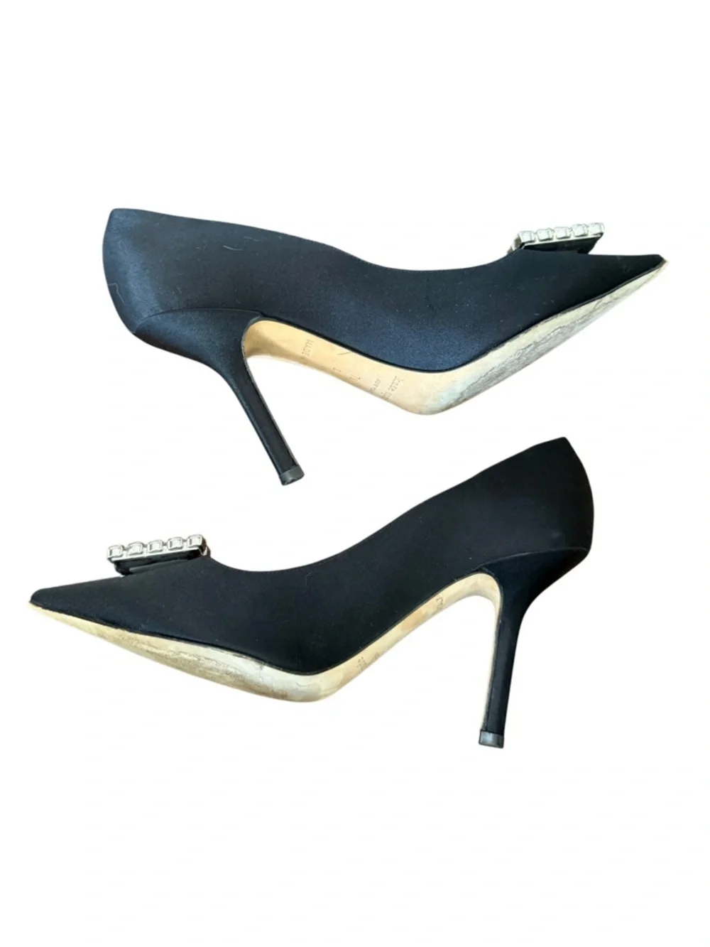 Kate Spade Black Pointed Toe Crystal Buckle Pumps-Size 7.5 Like New